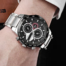 LONGBO 80131 Stainless Steel Band Decorative False Small Dial Fashion Men Quartz watch