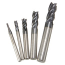 5pcs Tungsten Carbide 4 Flutes End Mill Cutter Straight Shank 2-10mm Milling Cutter Set CNC Tool