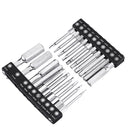 Drillpro 20pcs 60mm H1.5-H12 Hex Head Screwdriver Bit 1/4 Inch Hex Shank Metric Inch Magnetic Screwdriver Bits