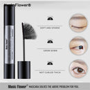 Music Flower Black Thick Double Brush Mascara Electric Eye Fixer Makeup Waterproof Longlasting Curling Smudgeproof