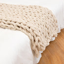 60 x 60cm Warm Winter Luxury Handmade Crocheted Bed Knitted Sofa Cover Blankets