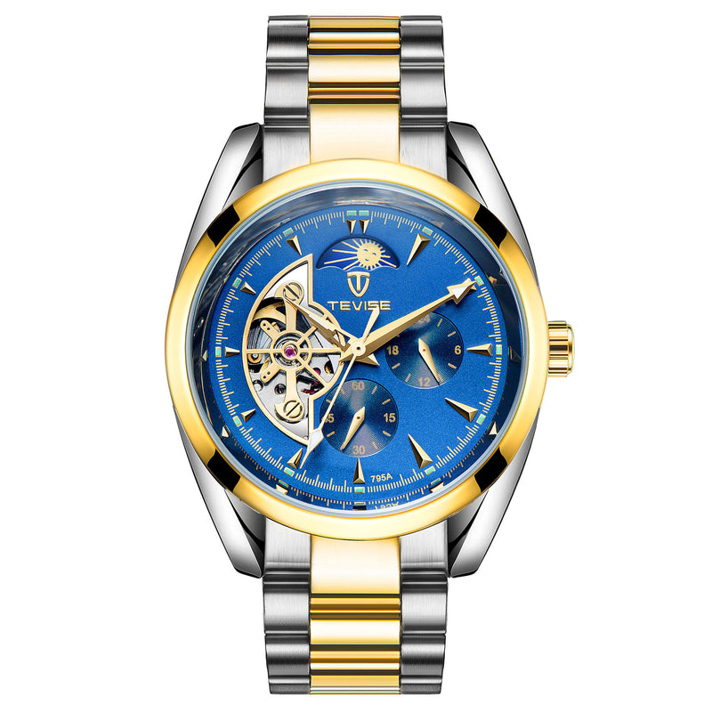 TEVISE 795A Waterproof Automatic Mechanical Watch Business Style Stainless Steel Male Watch
