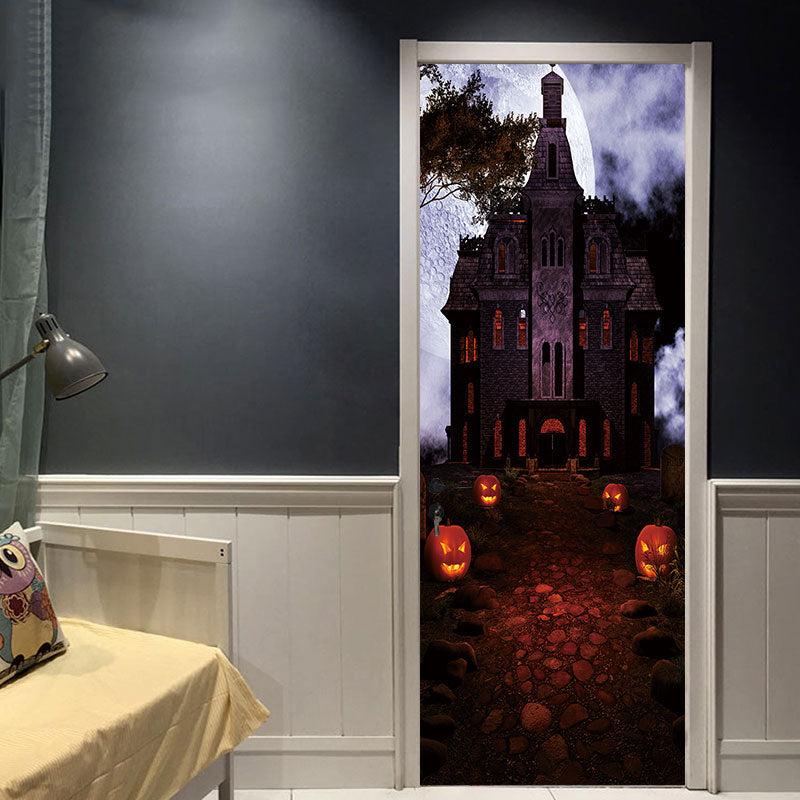 Miico MT002 Halloween Sticker Door Sticker Creative  Removable Wall Sticker - Papaya Castle