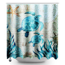 3D Bathroom Shower Curtain Polyester Waterproof Turtle Home With Hooks