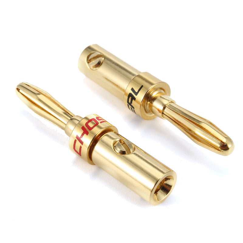 4PCS Cable Connector Screws Free Soldering Banana Pure Copper HI-FI Terminal For Speaker