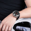 MEGIR 2090 Fashion Men Digital Watch Chronograph Luminous Display Waterproof Leather Strap Dual Display Watch