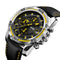 SKMEI 9156 Sport Watch Chronograph Leather Strap Waterproof Men Quartz Wrist Watch