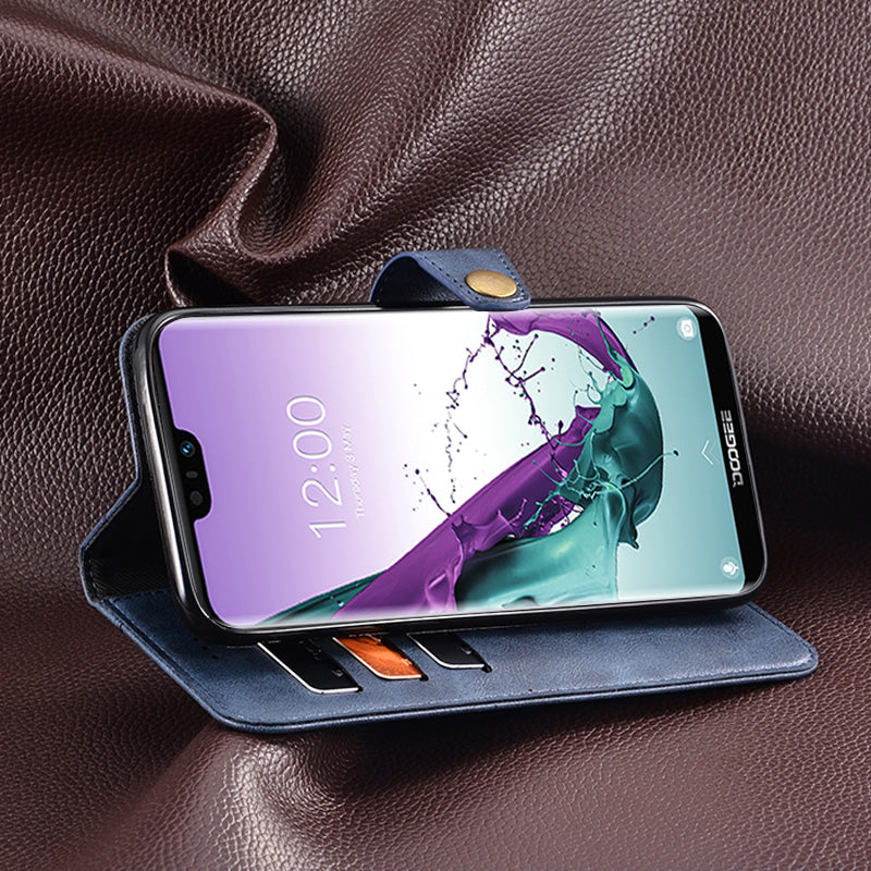 Bakeey Retro Flip with Card Slot Holder PU Leather Full Body Shockproof Protective Case for Doogee N10