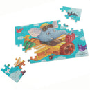 60pcs DIY Puzzle Elephant Pilot Plane Cartoon Jigsaw With Tin Box Kids Children Educational Gift Toy
