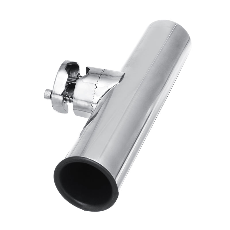 Boat Stainless Steel Fishing Rod Holder Clamp-on For 7/8'''' To 1'''' Rail Mount