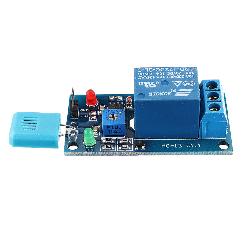 HR202 Blue Sensor DC 5V/12V 1 Channal Humidity Sensitive Switch Relay Module Humidity Controller Humidity Sensor Module