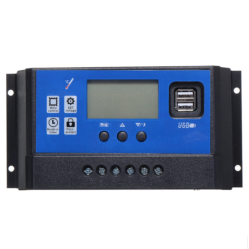 10A-60A 12V/24V Solar Panel Charger Controller Battery Regulator Dual USB LCD Display Solar Charge Controller