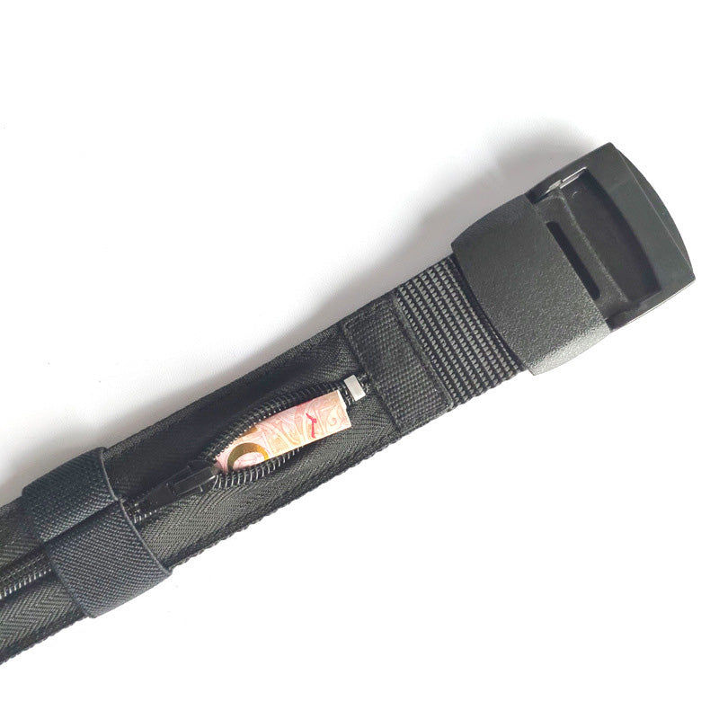 KALOAD 120cm Canvas Tactical Belt Zipper Bag Wallet Leisure Waist Belt