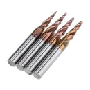 Drillpro R0.25-R2.0 *30.5*D6*75L 2 Flutes Taper Ball Nose End Mill HRC50 Milling Cutter