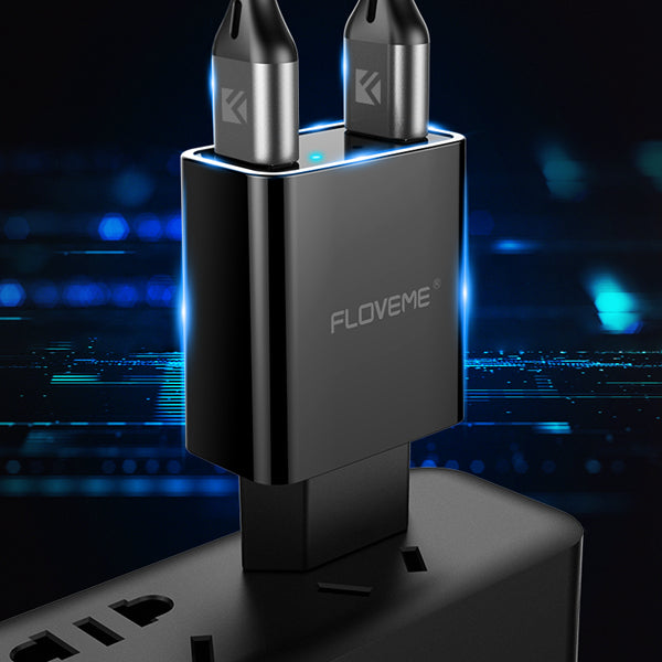 FLOVEME Dual USB LED Display Fast Travel Wall Charger EU Plug For iPhone X 8Plus Oneplus 5t Xiaomi 6