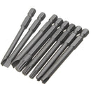 [Long Section] Drillpro 50Pcs Hex Screwdriver Bit Repair Tools Kit Screw Head Chrome Vanadium Steel Extra Bit Set