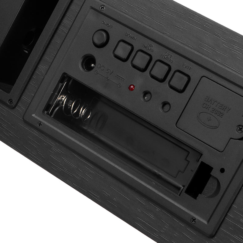 Wooden LED PM2.5 Air Detector Digital Alarm Clock Calendar Temperature Humidity Air Quality Tester