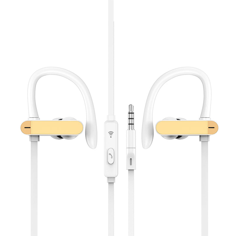PTM T50 Hanging Ear 3.5mm Headphones Wired Sports Running Earphone With Mic for Phones