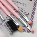5 Pcs Pink Makeup Brushes Set Eye Shadow Face Powder Brushes