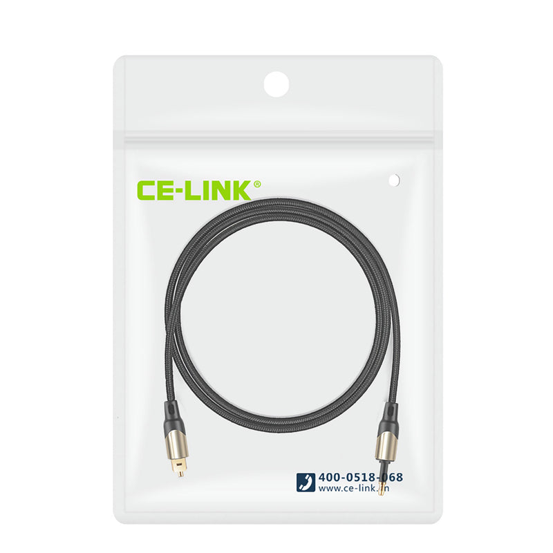 CE-LINK 5M SPDIF Toslink Male to Round 3.5mm Optic Male Digital Optical Fiber Audio Cable for PS3/4