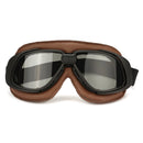 Motorcycle Retro Goggles Flying Scooter Helmet Windproof Glasses Anti-UV Brown Frame