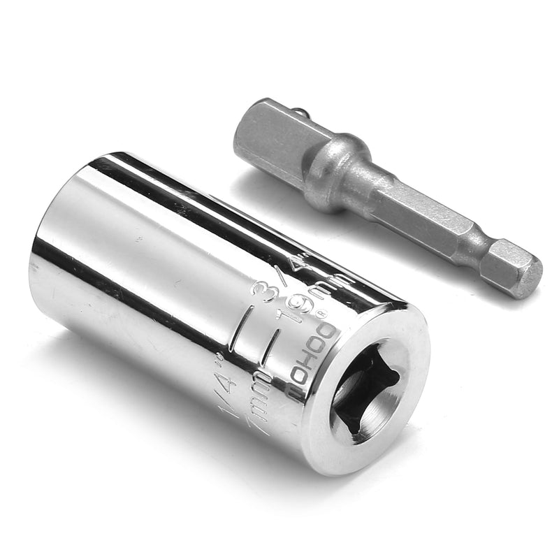 MOHOO 2 Pcs Socket Set 7-19mm Universal Key Tools Torque Ratchet Wrench Set