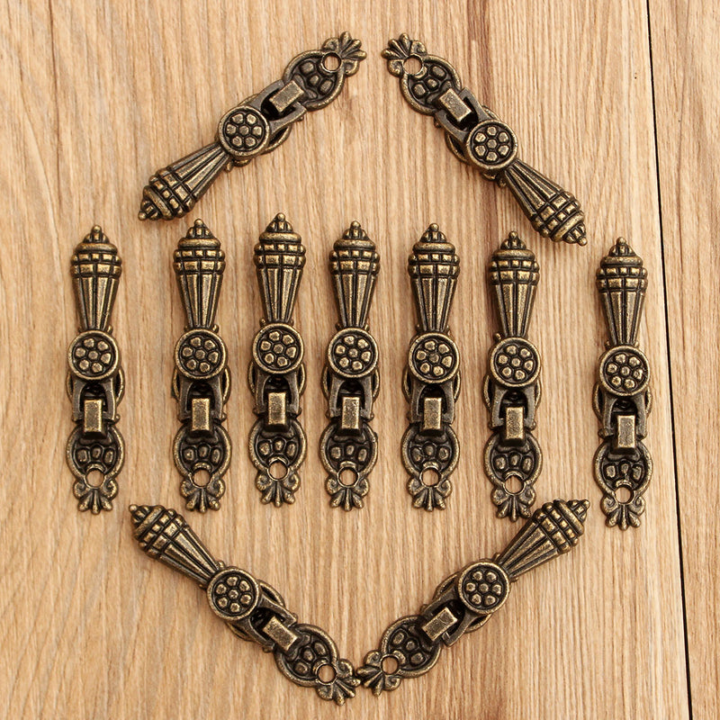 10pcs  Antique Drawer Pull Jewelry Box Handle Wooden Case Cabinet Knobs