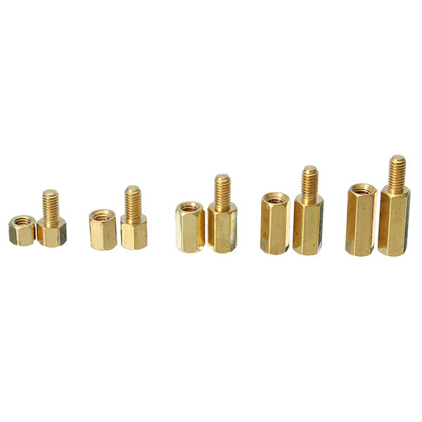 Suleve M3BH1 300Pcs M3 Male-Female Brass Hex Column Standoff Support Spacer Pillar For PCB Board