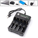 Rechargeable 4-Slot Battery Charger Li-Ion Usb Smart Fast Charger For 18350
