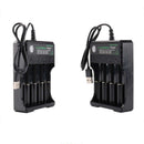 1X(Rechargeable 4-Slot Battery Charger Li-Ion Usb Smart Fast Charger For 18