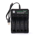 1X(Rechargeable 4-Slot Battery Charger Li-Ion Usb Smart Fast Charger For 18