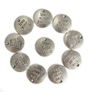 10Pcs RounD-shape Carve Words Pendants DIY Jewelry Accessories