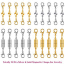 20Pcs Magnetic Clasps For Jewelry, Magnetic Necklace Extender Clasps And Cl
