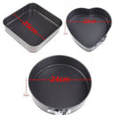 3 Pcs/Set Non-Stick Springform Cake Pan Metal Baking Cake Mold With Removab