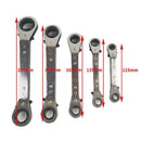 1X(5Pcs Wrench Set Of Tools Chromium Alloy Steel Dual Purpose Ratchet Ring