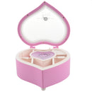 Heart Shape Dancing Ballerina Music Box Plastic Jewellery Box Carousel Hand M4F8