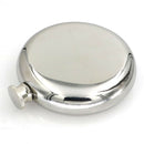 Round Stainless Steel Pocket Flask With Build-In Shot Glass 5Oz Hip Flask M F5M2
