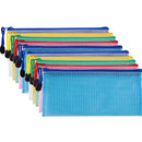 10 Pieces Zipper File Pouch Grid Document Bag Multipurpose Storage Pouch Ba R8S4