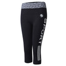 Women Letter Printed Slim Yoga Pants Seventh Length Fitness Legging