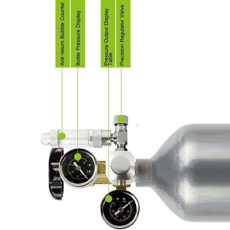 1X(Aquarium Co2 Regulator Tank Live Plant Flow Pressure Control Check Valve