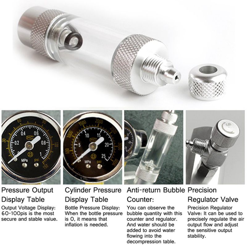 1X(Aquarium Co2 Regulator Tank Live Plant Flow Pressure Control Check Valve