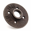 2pcs 3/4 Inch Black Malleable Iron Floor Flange Fitting Pipe NPT Antique Wall Flange Seat