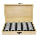 50 Coin Storage Boxes Round Coin Storage Wooden Box Commemorative Coin Coll I3E2