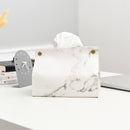 Marble Pattern Tissue Box Pu Leather Home Car Napkin Paper Container Paper  U7J2