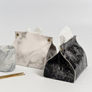 Marble Pattern Tissue Box Pu Leather Home Car Napkin Paper Container Paper  U7J2