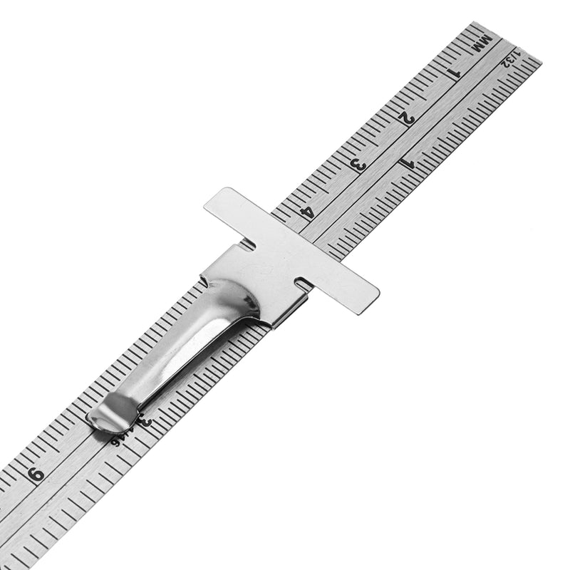 6 inch Pocket Clip Depth Length Ruler Scale Gauge Marking Measuring Tool Feeler Straight Ruler