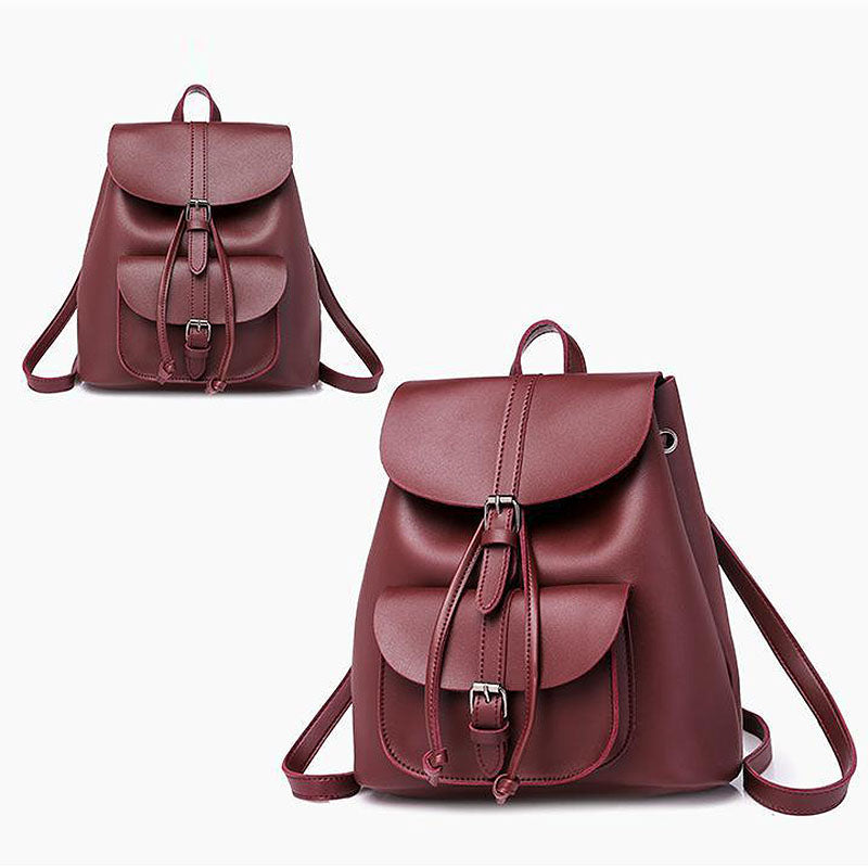 Ladies Backpack Fashion Causal Pu Leather Shoulder Retro Large Backpack Lad Y3A3