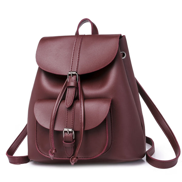 Ladies Backpack Fashion Causal Pu Leather Shoulder Retro Large Backpack Lad Y3A3