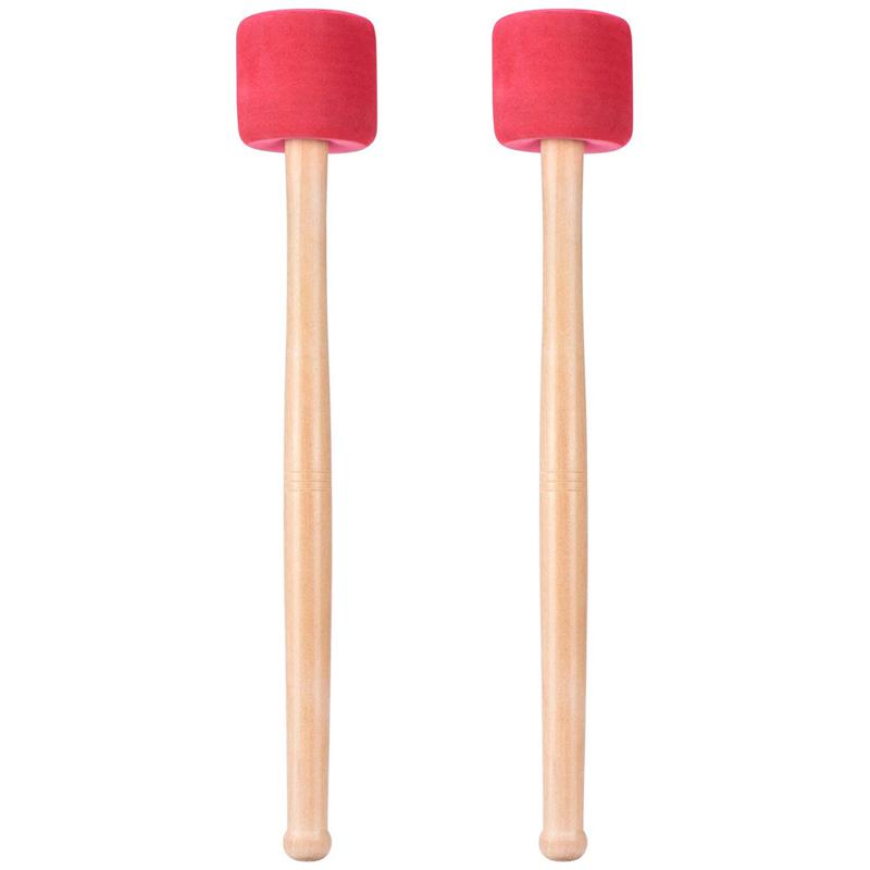 Bass Drum Mallets Sticks Red Foam Mallet With Wood Handle For Percussion Ba