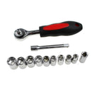 1X(38Pcs Cr-V 1/4 Inch Ratchet Socket Wrench Set Screwdriver Set Kit For Ho